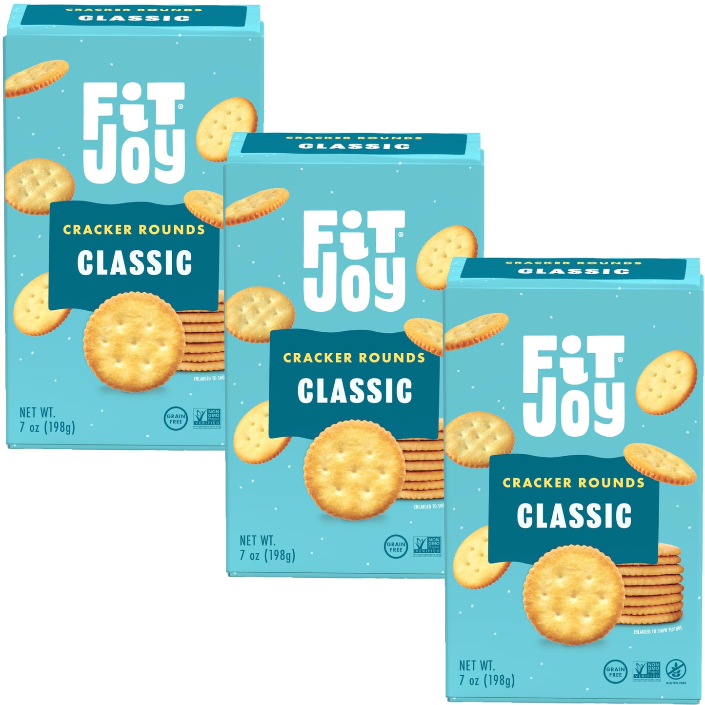FitJoy Grain Free Crackers in Classic (Salt) Flavor - Round Party Crackers without Gluten, Non-GMO Project Verified - Vegan, Nut Free, Savory Snack