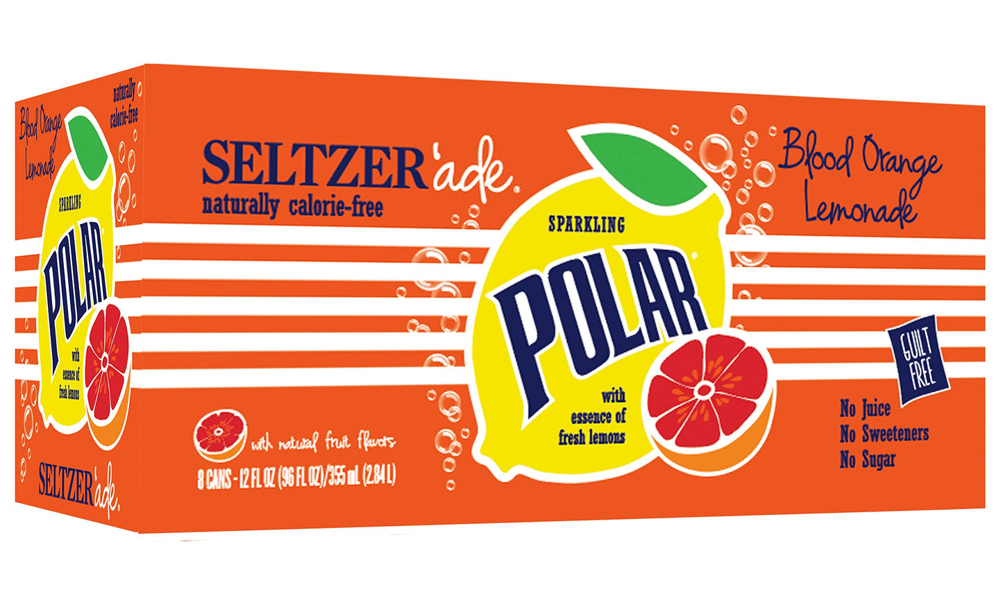 Polar Blood Orange Lemonade Seltzer'ade, 12 Fluid Ounce (Pack of 8)