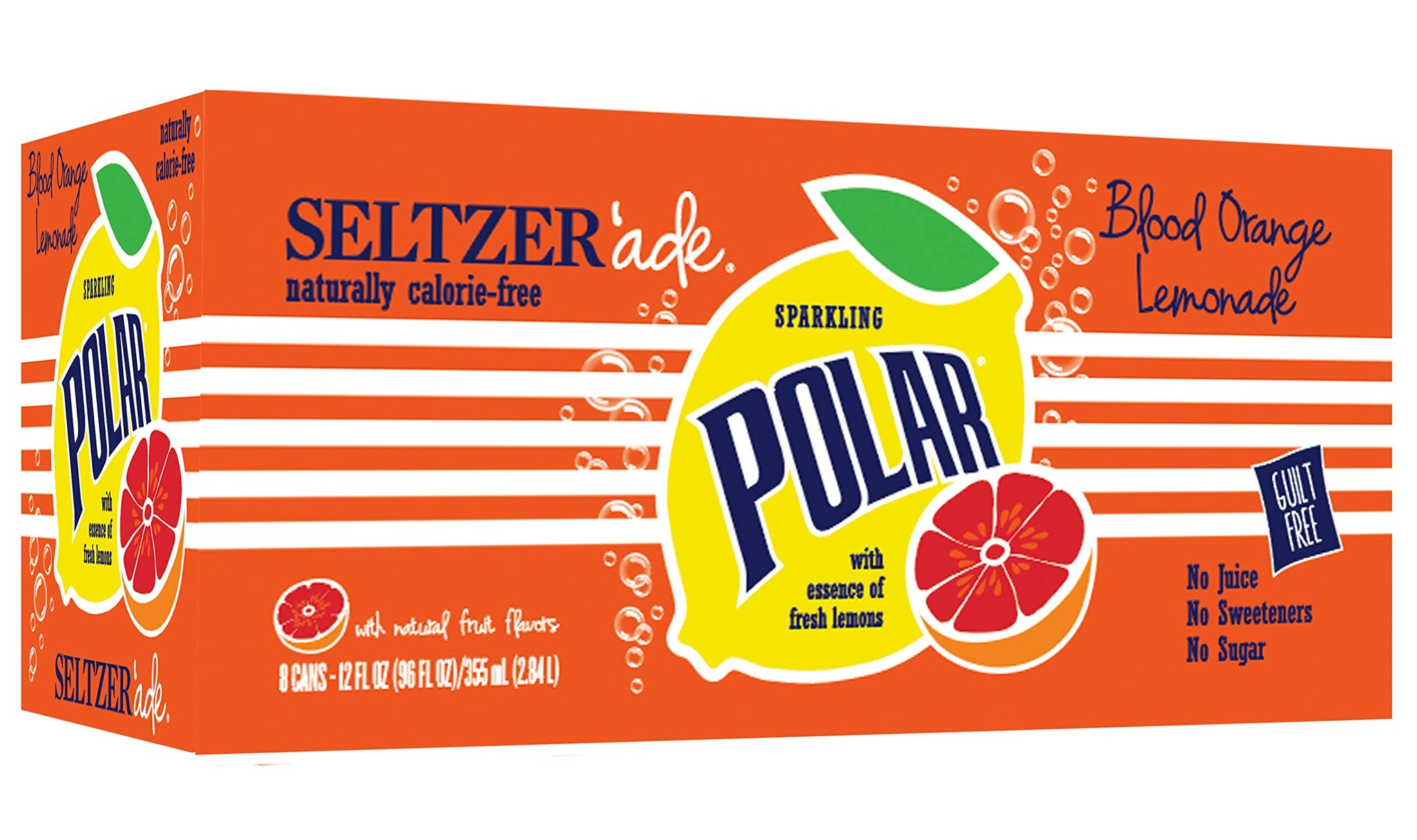 Polar Blood Orange Lemonade Seltzer'ade, 12 Fluid Ounce (Pack of 8)