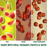 Happy Village Organic Fig & Nut Bars, DATE | Only 3 Ingredients, Gluten Free, No Added Sugar, Kosher, Non-GMO, Vegan, Good Source of Fiber | Organic