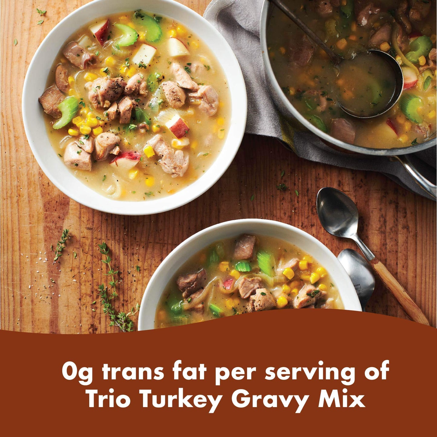 Trio Turkey Gravy Mix 20 oz (Pack of 8)