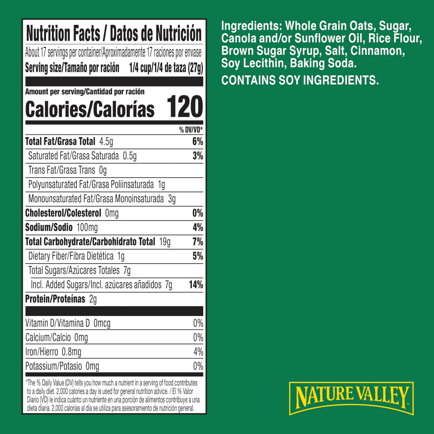 Nature Valley Crunchy Granola, Cinnamon Granola, Resealable Snack Pouch, 16 oz