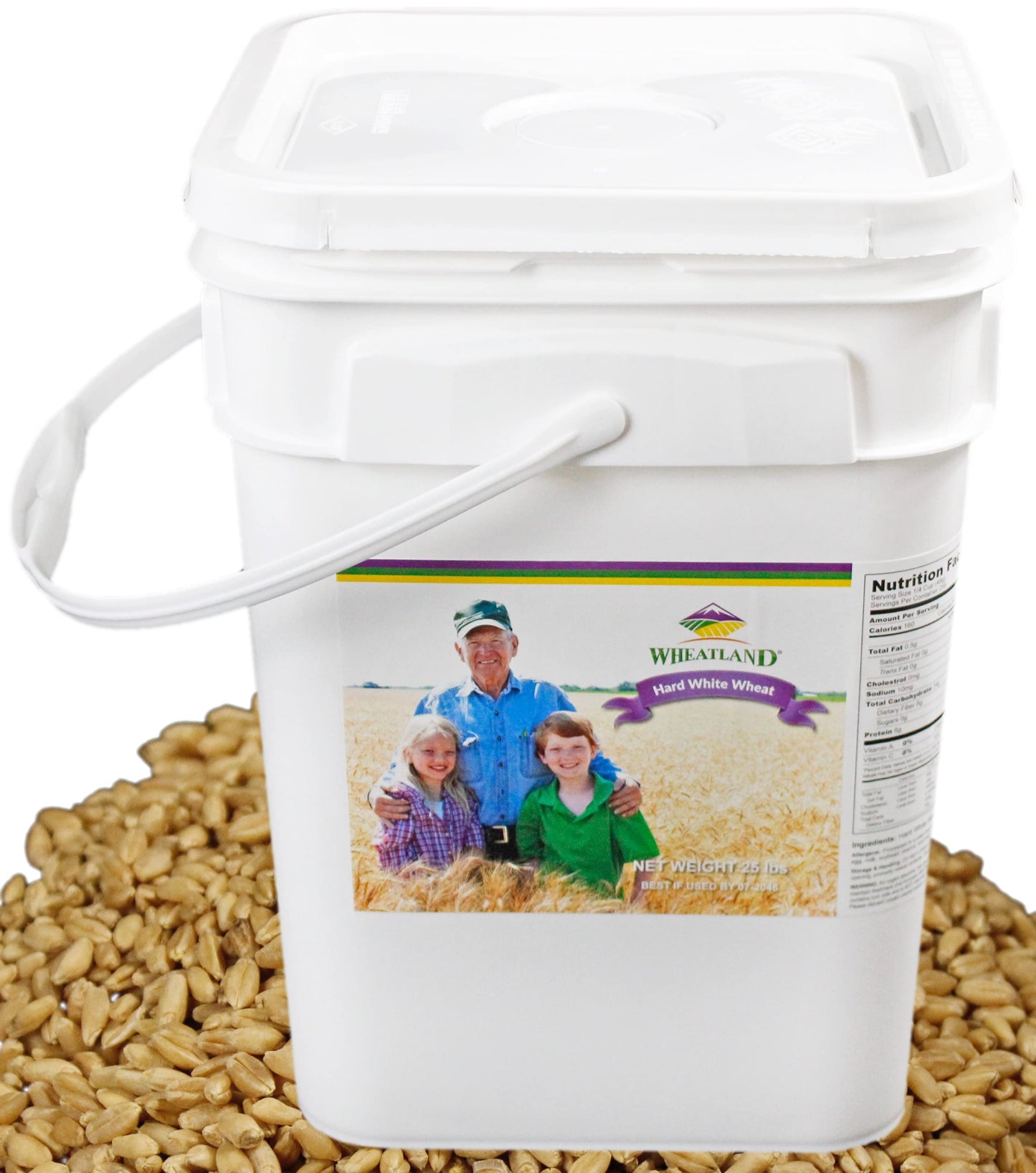 Hard White Wheat Berries : Wheatland™ : 25 lb Bulk: Emergency Preparedness : Mylar : Oxygen Absorber : 30 Year Shelf Life : Non GMO: NO Glyphosate