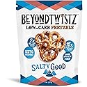 BeyondTwistz Low Carb Pretzels, Salty Good, Keto Friendly, 2g Net Carbs, 18g Protein, Powered By HealthSense® High Fiber Wheat Flour, Family Size 8oz