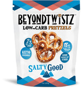 BeyondTwistz Low Carb Pretzels, Salty Good, Keto Friendly, 2g Net Carbs, 18g Protein, Powered By HealthSense® High Fiber Wheat Flour, Family Size 8oz