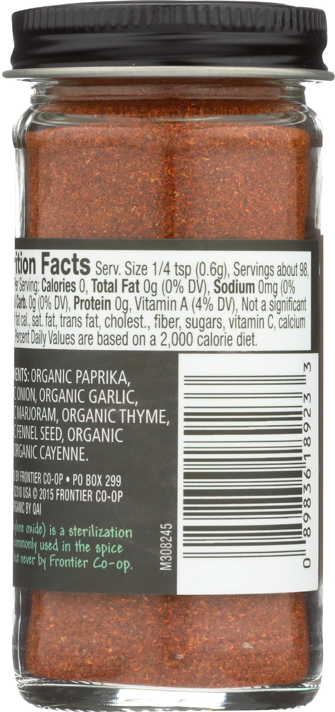 Frontier Co-op Organic Cajun Seasoning, Louisiana-Style Spice Blend for Meats, Seafood, Jambalaya, Cajun Pasta | 2.08 Ounce (Pack of 1)