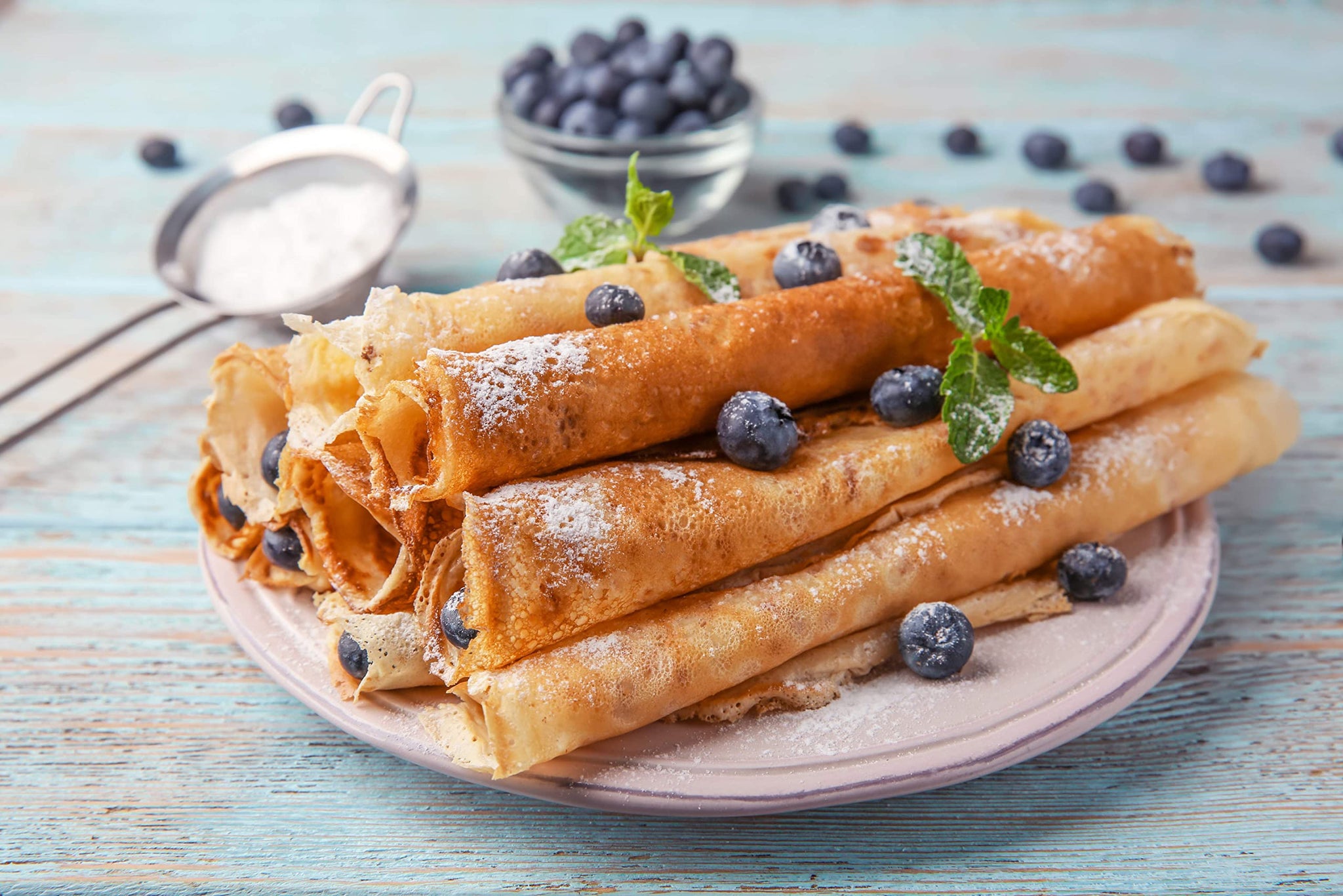 Gluten Free Rolled Hotcakes Crepe Mix by American Table, Made with American-Grown Ingredients & Pure Vanilla, French-Style, Non-GMO, Low Sugar, No Preservatives, Makes 72 Crepes (14 oz, Pack of 3)
