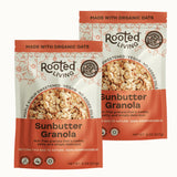 Rooted Living Sunbutter Granola, 8 Oz, Organic Rolled Oats and Sweetened with Maple Syrup, Healthy Vegan Snack, Topping, or Breakfast, Plant Based
