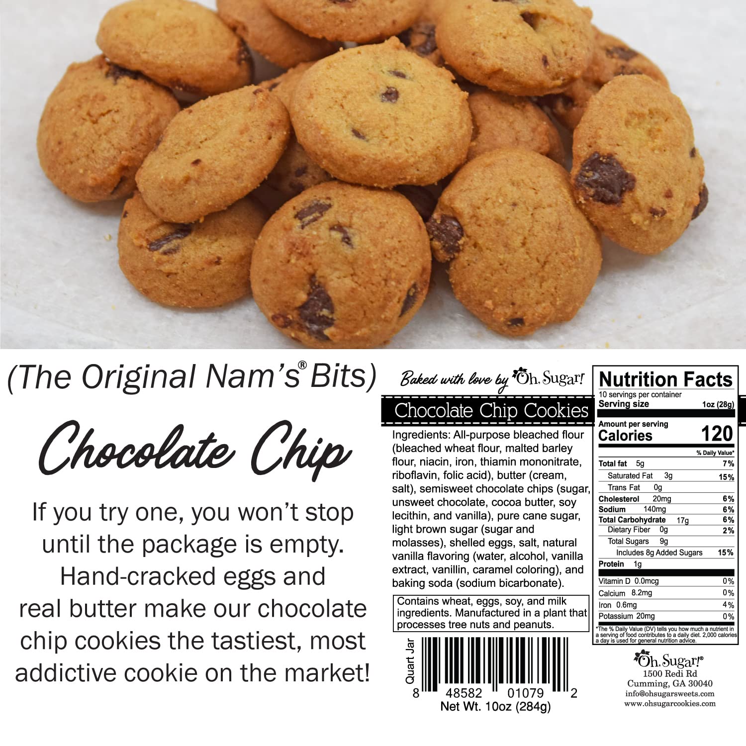 Nam's Bits Chocolate Chip Cookies - Father's Day Quart Jar-WBD