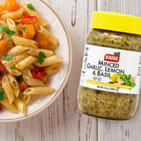 Badia Minced Garlic, Lemon & Basil 8 oz - Zesty Garlic, Herb & Citrus Blend