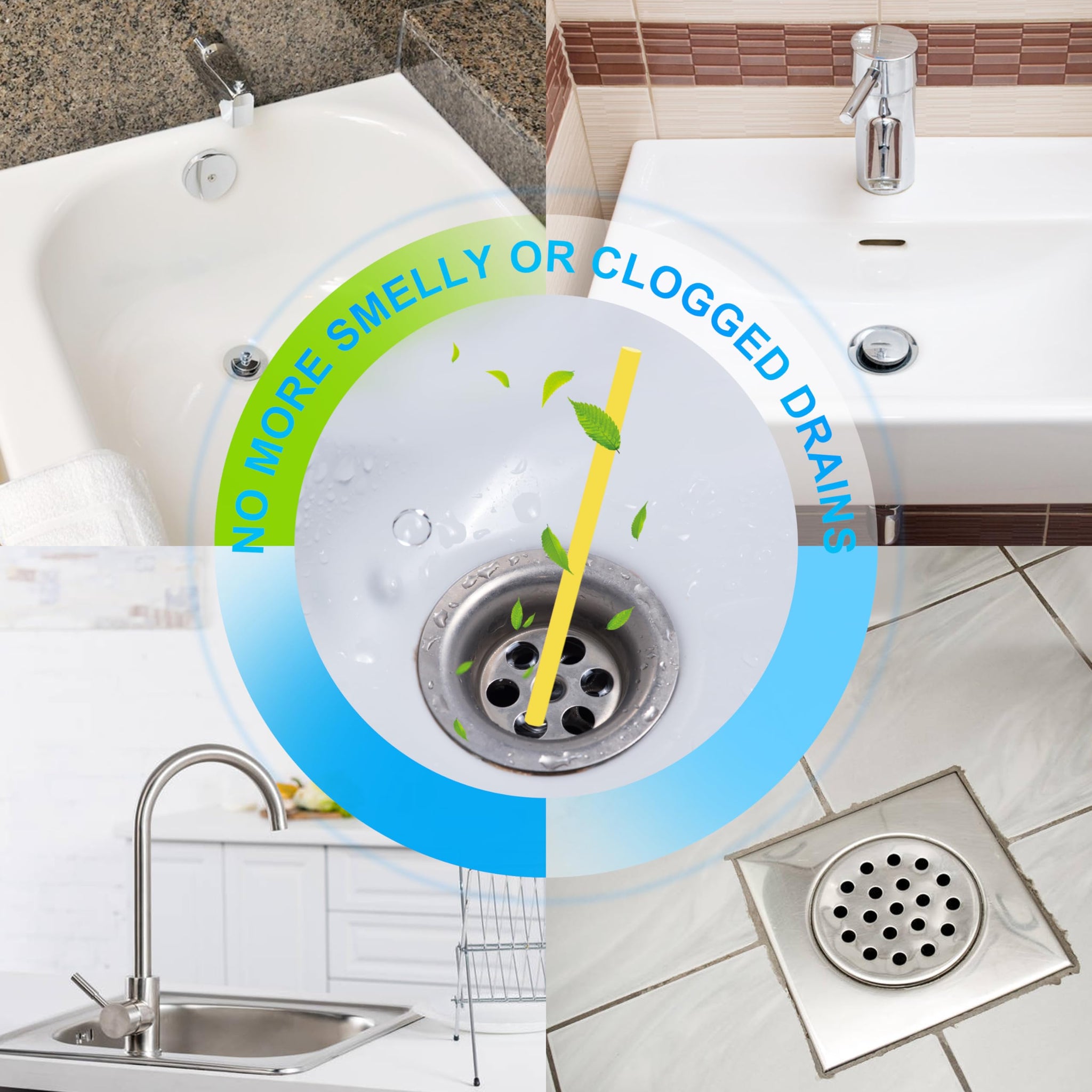 Drain Cleaner Sticks Enzyme Drain Stick Lemon Scent Pipe Cleaning Drains Stix Odor Remover Prevent Clogged Drains