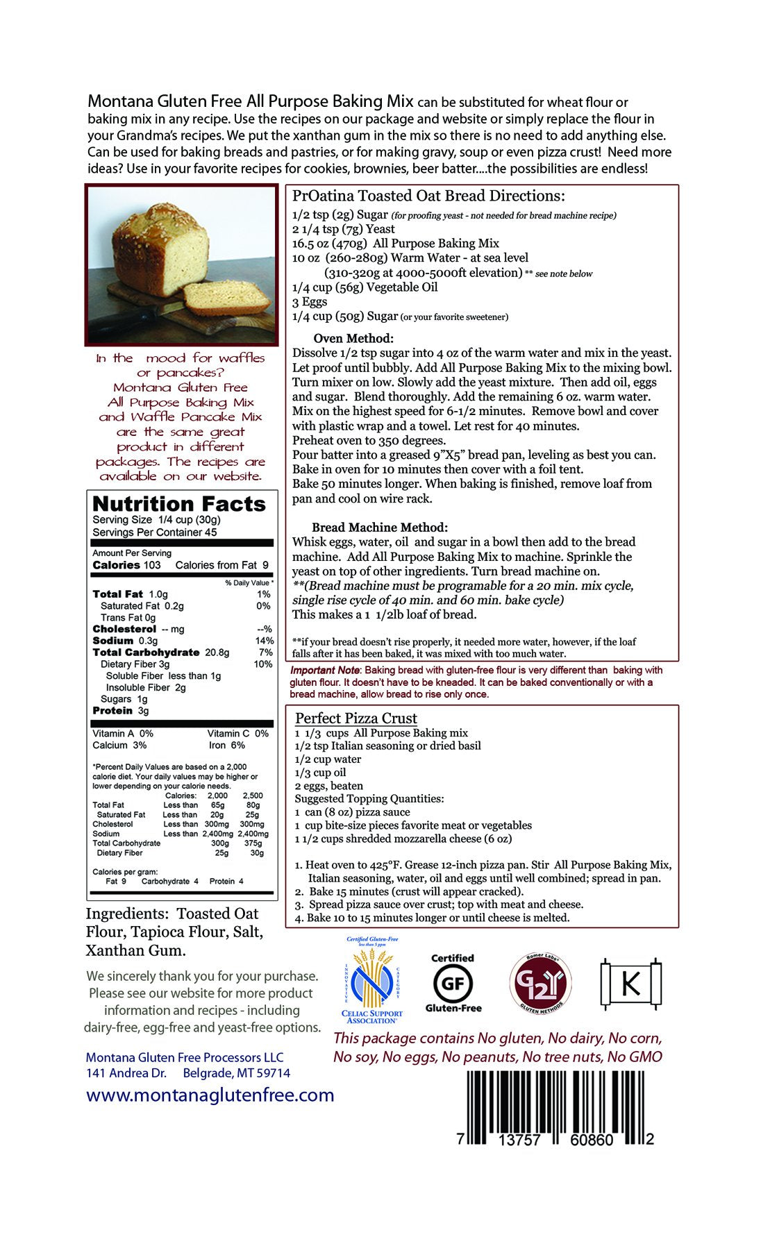 Gluten Free All Purpose Baking Mix ~ 2 Pack 3 Pound Bags