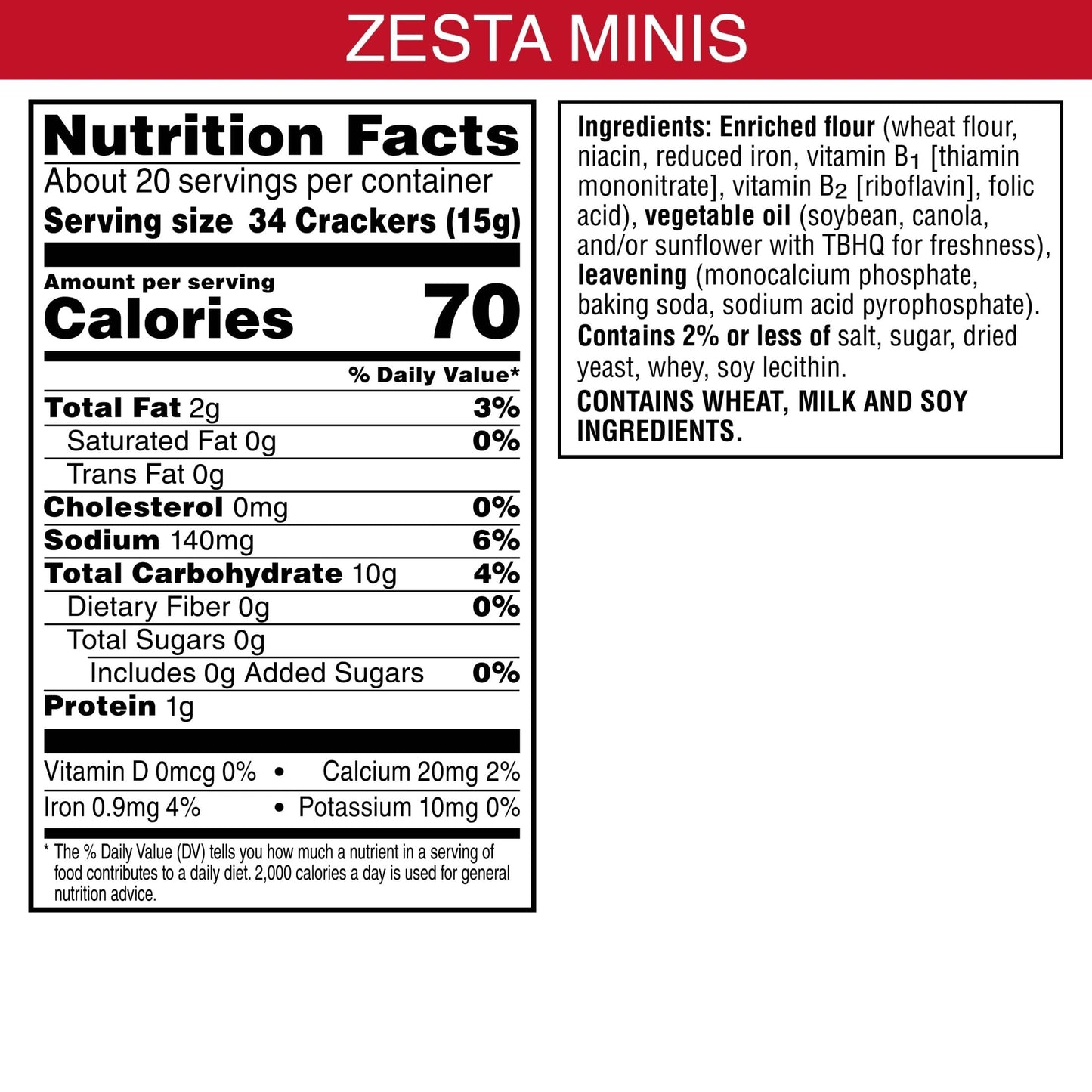 Zesta Minis Saltine Crackers, Soup Crackers, Lunch Snacks, Original, 11oz Box (1 Box)