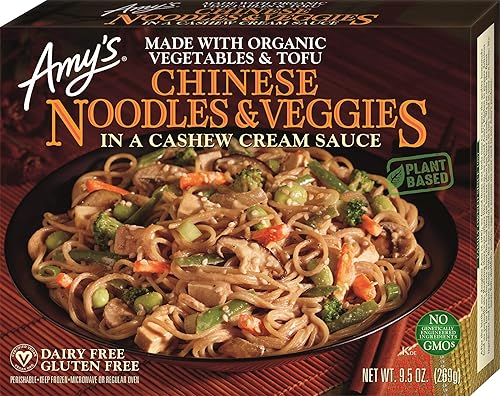 Amy’s Frozen Entrées, Chinese Noodles & Veggies in a Cashew Cream Sauce, 9.5 oz.