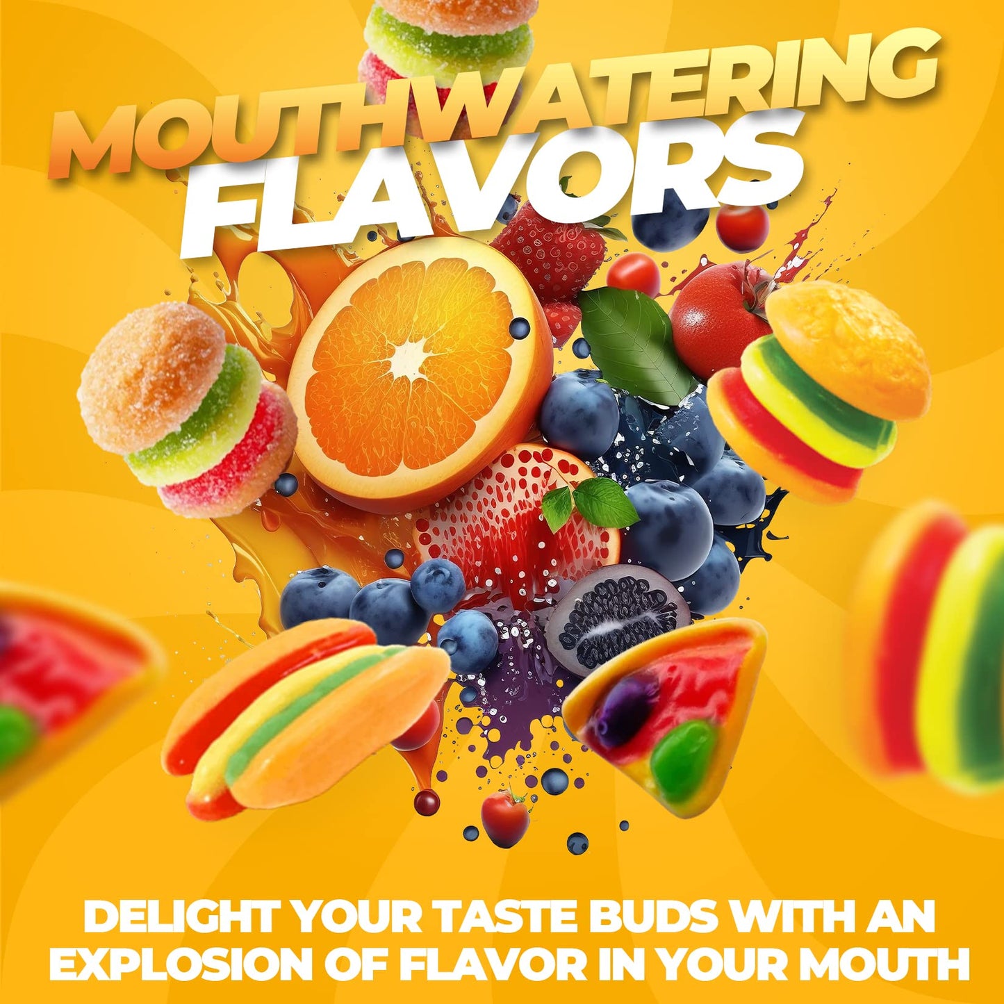 eFrutti Gummy Candy Variety Pack - Sweet & Sour Gummies with Burgers, Mini Burgers, Pizza and Hot Dog Tangy Fruity Gummies Bulk Candy for Home, Office