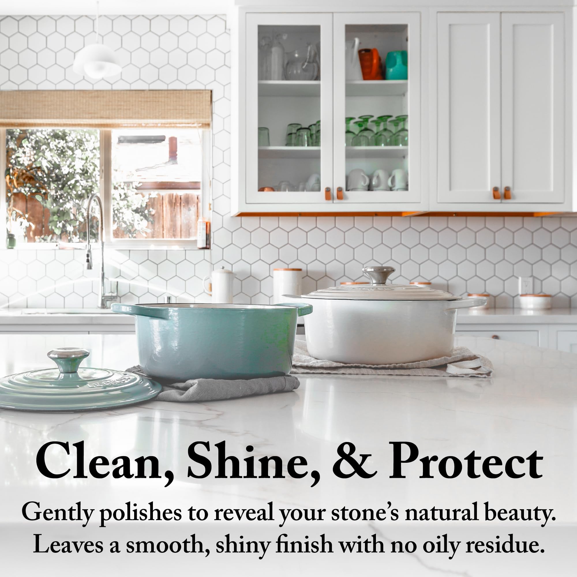 Goddard's Granite & Marble Polish - Clean and Shine Countertops, Tile, and Stone with Carnauba Wax - Water Stain Protection, 8oz