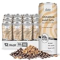Slate Milk - High Protein Iced Coffee - Cinnamon Swirl Latte - 175mg Caffeine, Lactose Free Energy - 20g Protein, 1g Sugar, 100 Calories, 2g Net