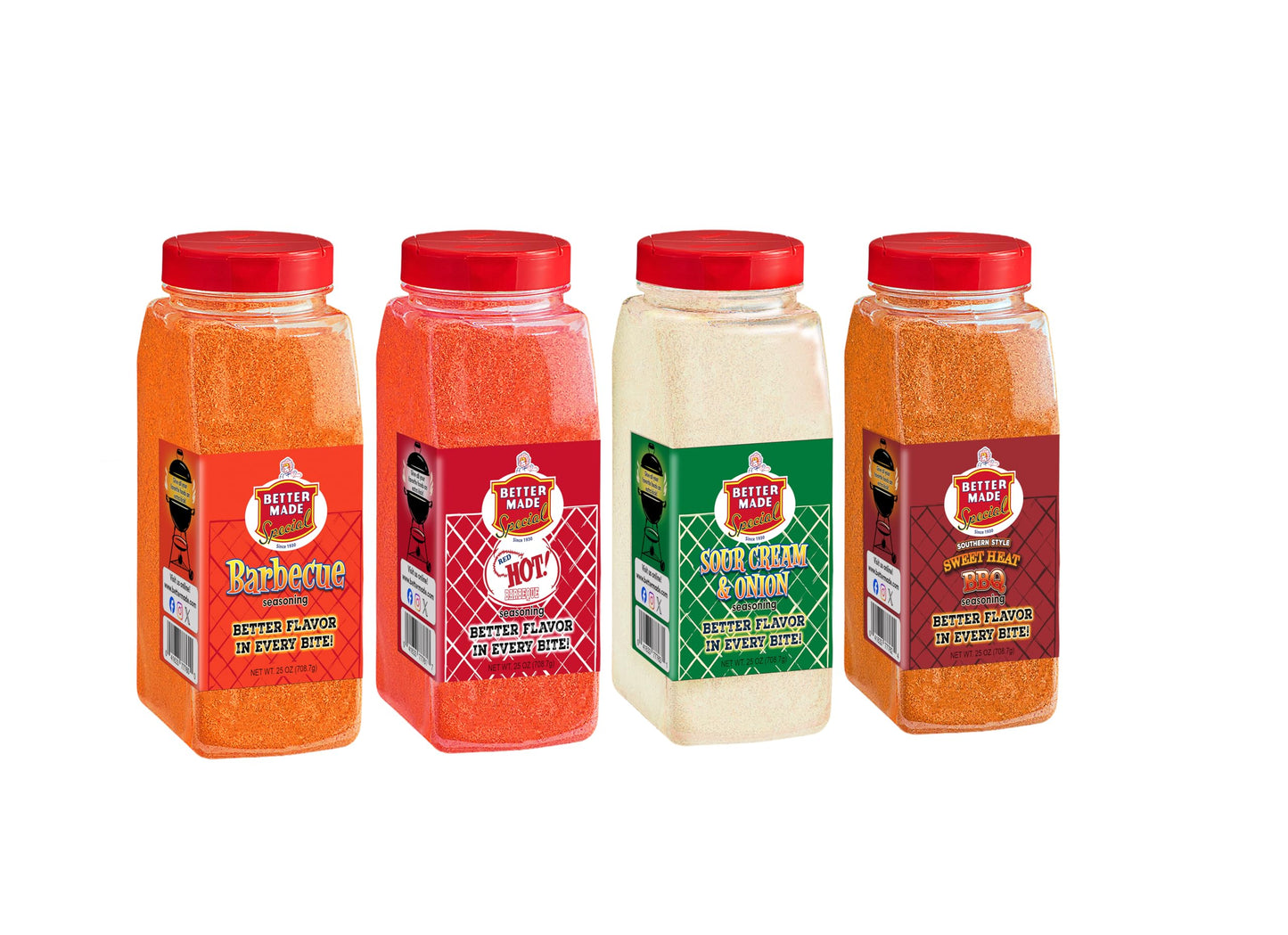 Better Made Flavored Seasoning Shaker Food Service 25oz Container (25OZ, SOUR CREAM & ONION)