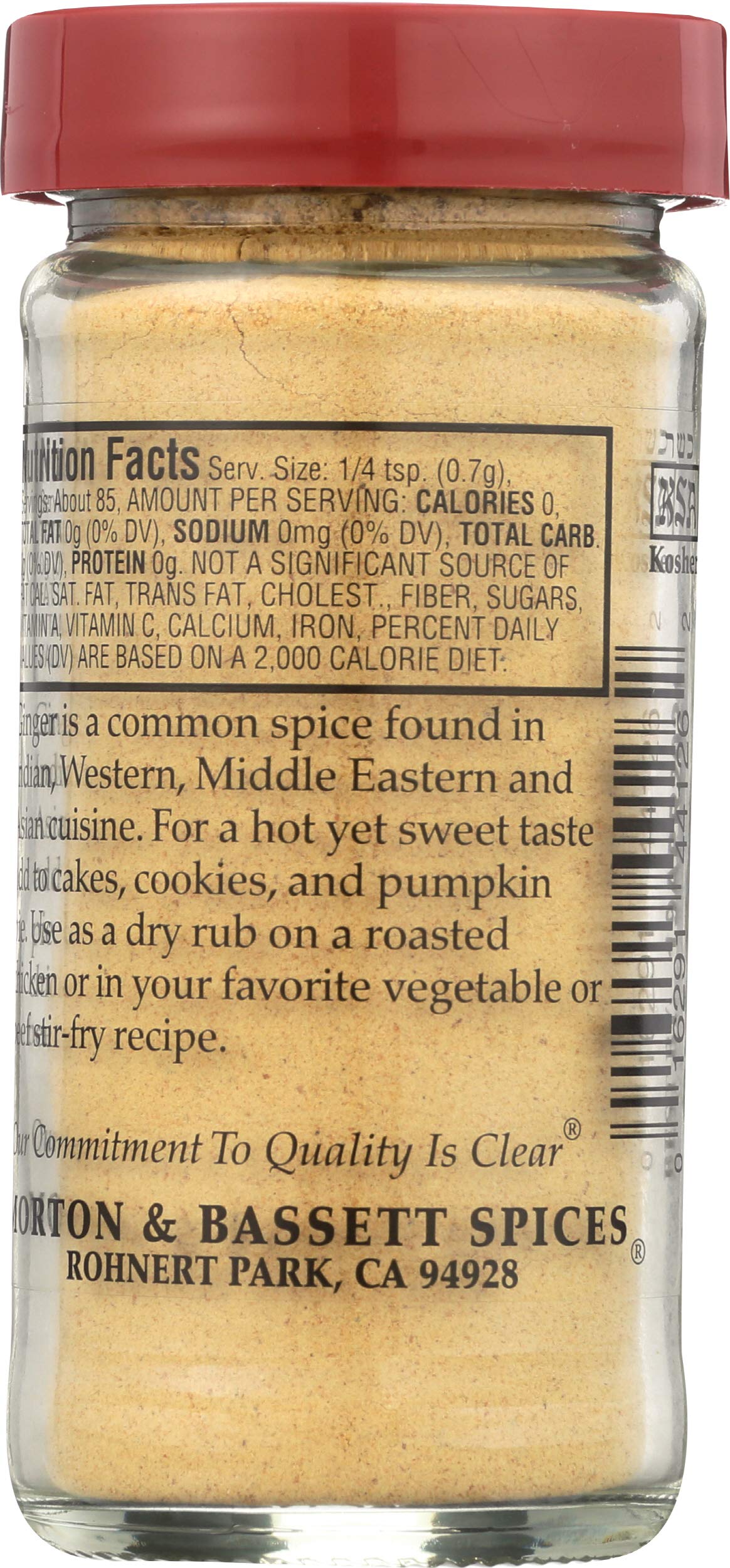 Morton & Bassett Ground Ginger, 2.1-Ounce Jars (Pack of 3)