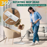 JC Jorden Mop and Bucket with Wringer Set, Hands Free Flat Floor Mop and Bucket, 3 Washable Microfiber Pads Included, Wet and Dry Use, Home Floor