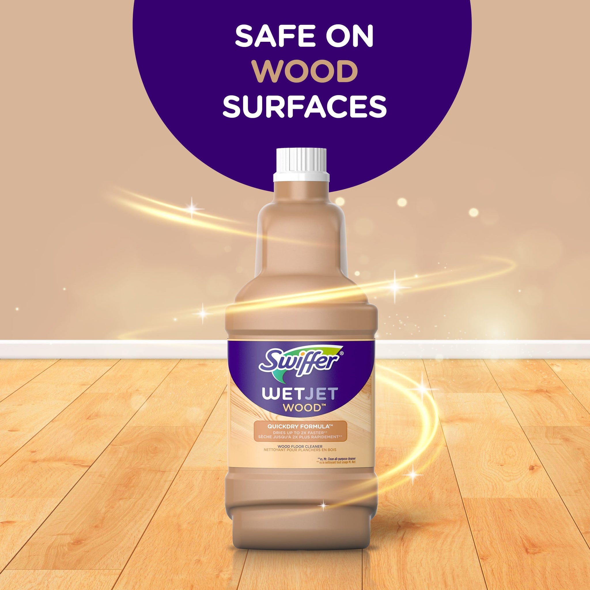 Swiffer WetJet Multi-purpose Hardwood Floor Cleaner Solution Refill, 1.25L (Packaging May Vary)