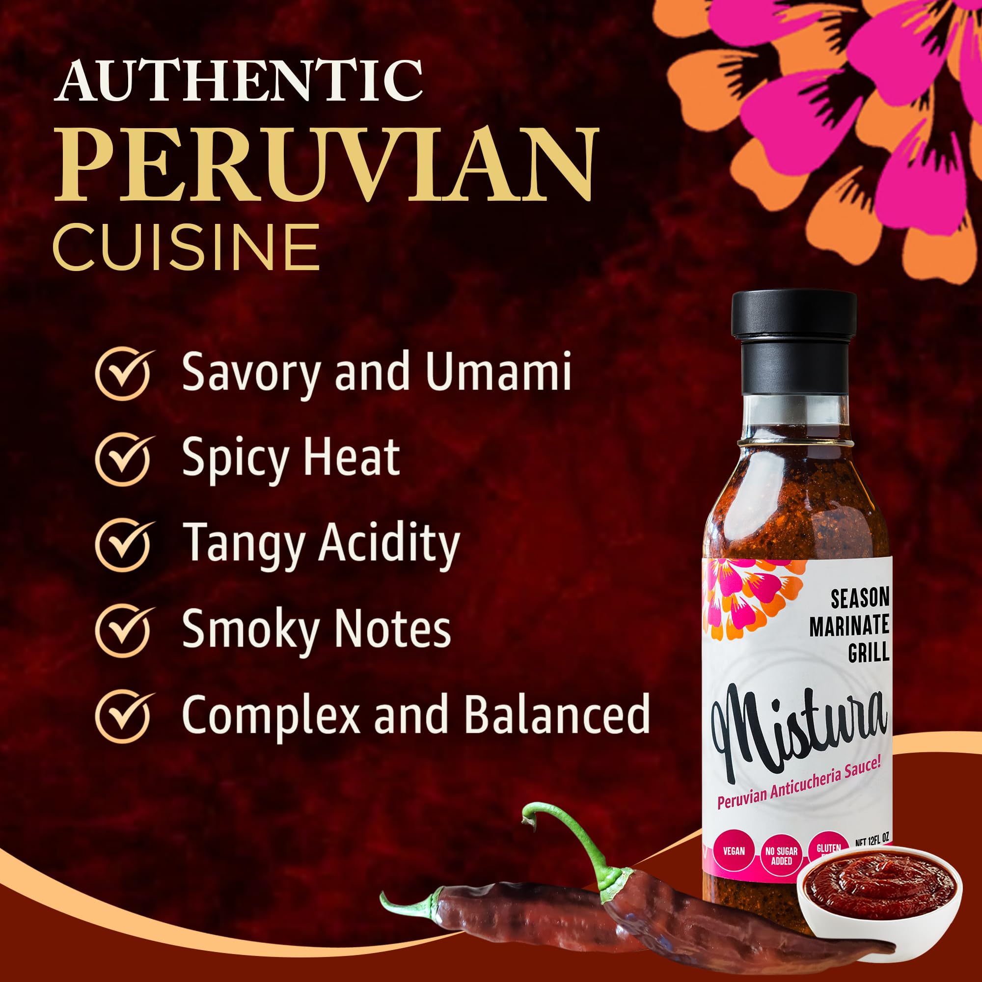 Mistura Peruvian Aji Marinade - Anticucheria 12oz, 6 Pack