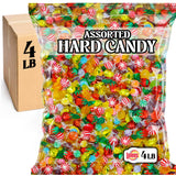 Lalees Bulk Hard Candy - 4 Pounds Individually Wrapped Classic Mix - Approx 300 Pieces - Office Candy Variety Pack for Desk, Front Counter, Lobby