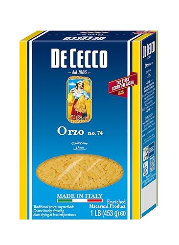De Cecco Semolina Pasta, Orzo No.74, 1 Pound