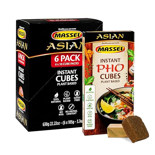 Massel Pho Bouillon Cubes/Instant Pho Soup Base | 6 Pack (60 Cubes) | Asian Instant Soup Base | Plant Based Broth, Gluten & Dairy Free, Vegan