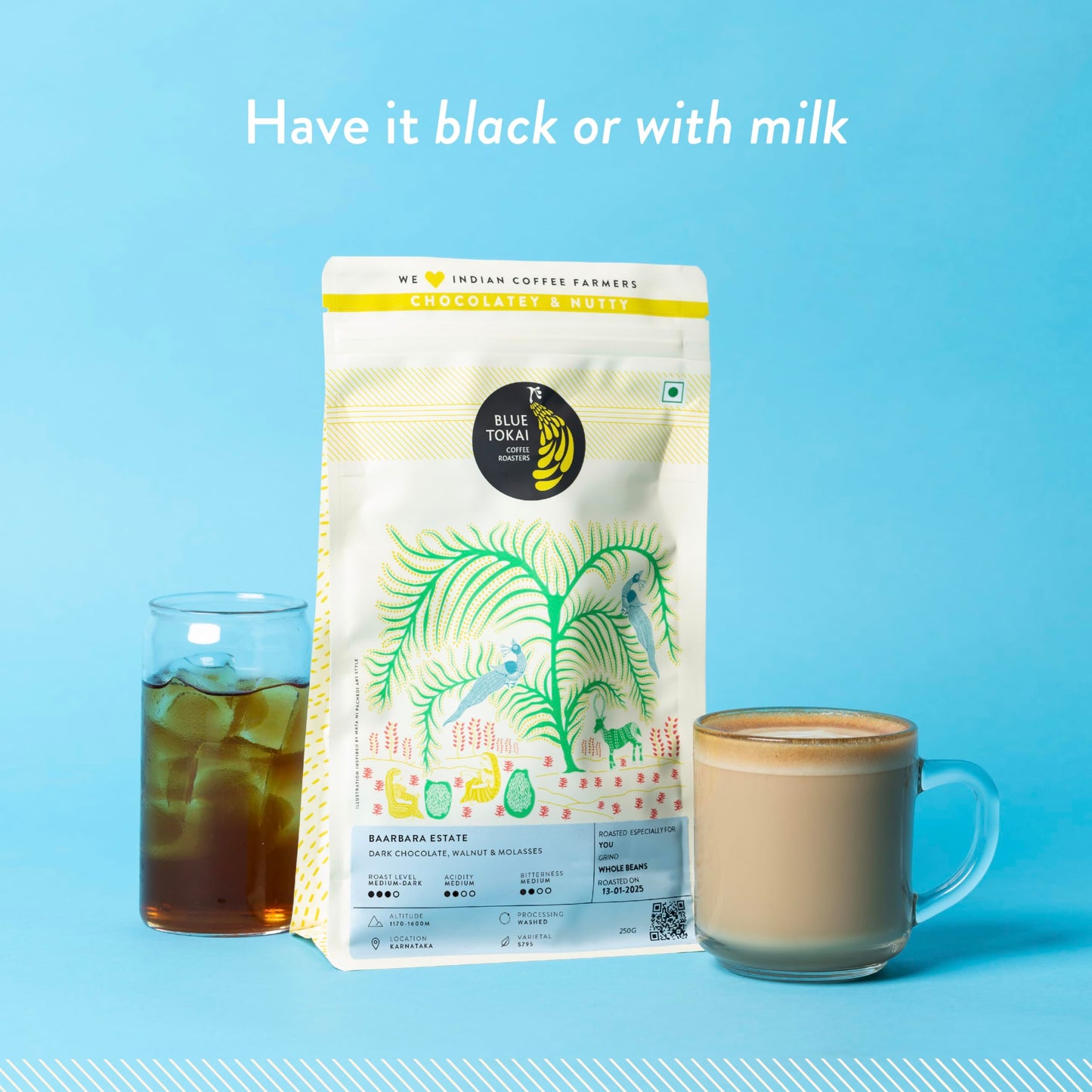 Blue Tokai Coffee Roasters Baarbara Estate - Medium Dark Roast (French Press) 340 g | Made With 100% Specialty Grade Arabica Freshly Roasted Ground