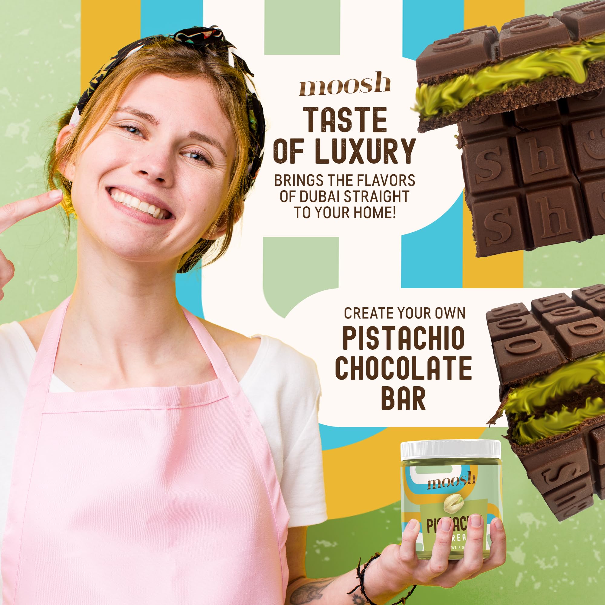 Premium Pistachio Cream, 8oz - Authentic Italian, Gluten-Free, Non-GMO - Gourmet Spread for Desserts, Pastries, Dubai Pistachio Chocolate Bar & More