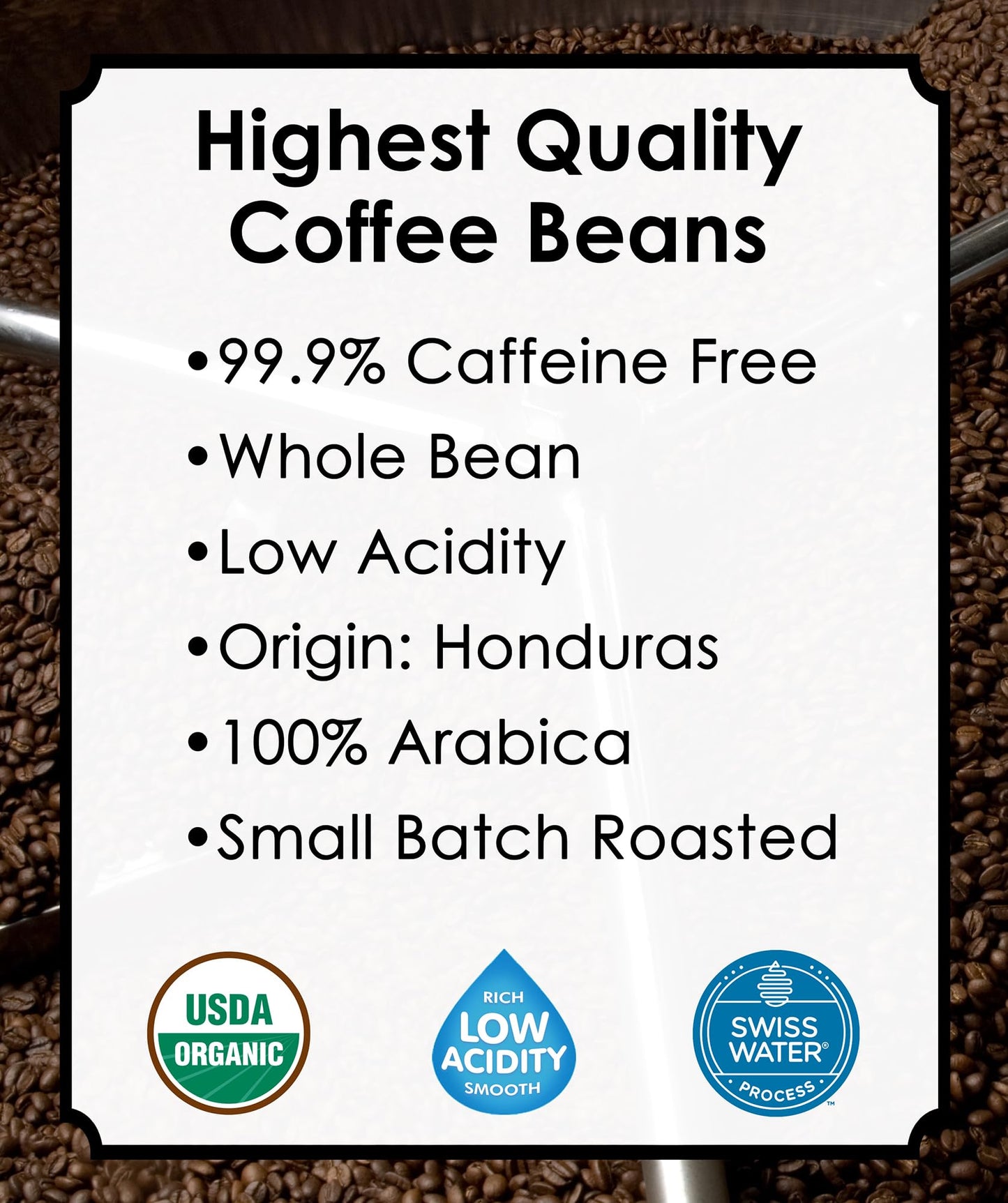 2LB Subtle Earth Organic Decaf - Swiss Water Process Decaf - Medium Dark Roast - Whole Bean Coffee - Low Acidity - Organic Certified by CCOF - 2 Pound
