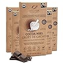 Jelina Chocolatier | Dark Chocolate Bar with Cacao Nibs | Fair Trade Chocolate Bars | Imported, Non-GMO, Natural Chocolates - 3.52oz Each (Cacao Nibs