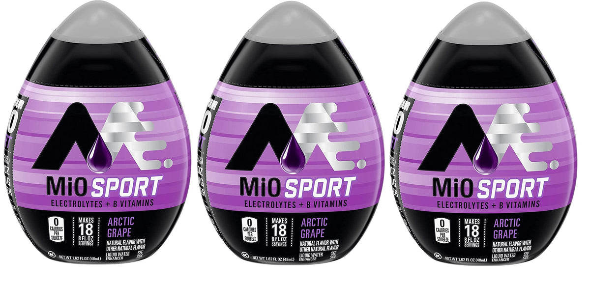 MiO Sport Liquid Flavor Enhancer with Electrolytes and B Vitamins - 3 pack brought by Southwind Enterprises (Artic Grape)