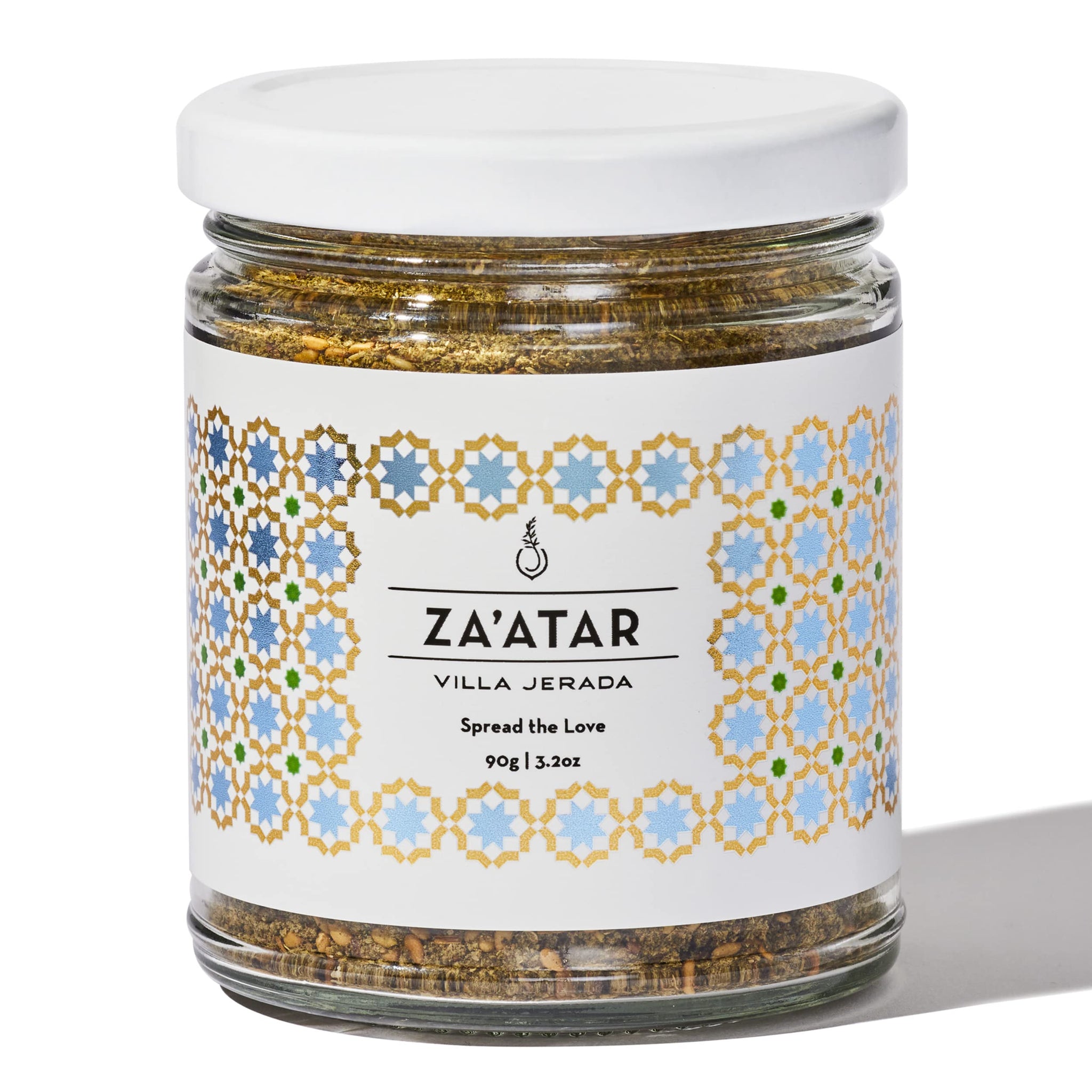 Villa Jerada Za’atar with Hyssop - 3.2oz/90g Glass Jar | Premium Middle Eastern Spice Blend with Sumac, Sesame, Olive Oil & Sea Salt | Authentic