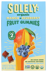 SOLELY - Organic Mango & Blueberry Whole Fruit Gummies (5 Bags per Box, 8 boxes) - Real Fresh Fruit - Healthy Snacks for Adults & Kids - Non-GMO