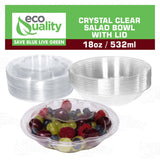 18oz Clear Disposable Salad Bowls with Lids (50 Pack) - Clear Plastic Disposable Salad Containers for Lunch To-Go, Salads, Fruits, Airtight, Leak