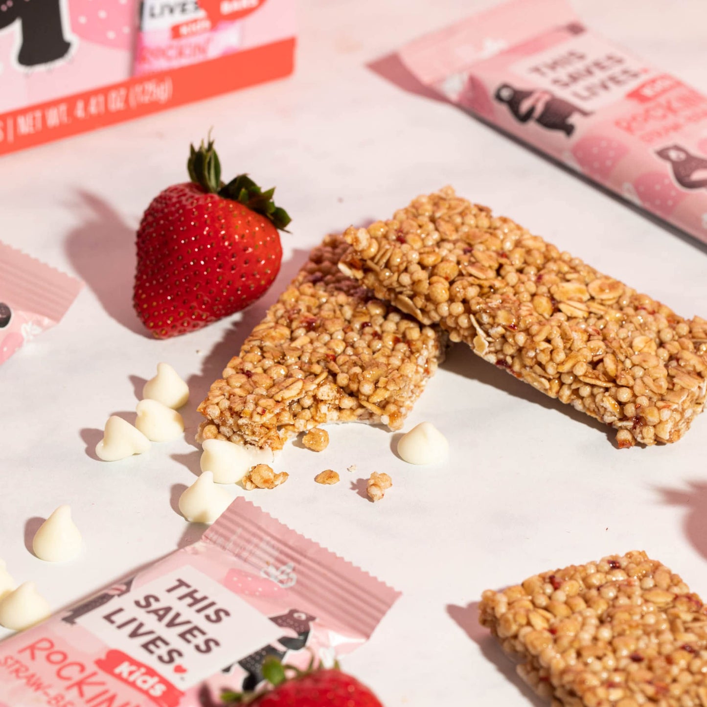 This Saves Lives Kids' Nut-Free Snack Bars, Helping to End Child Hunger, Individually Wrapped Kids Healthy Snack Bars - Gluten-Free, Non-GMO - Rockin'