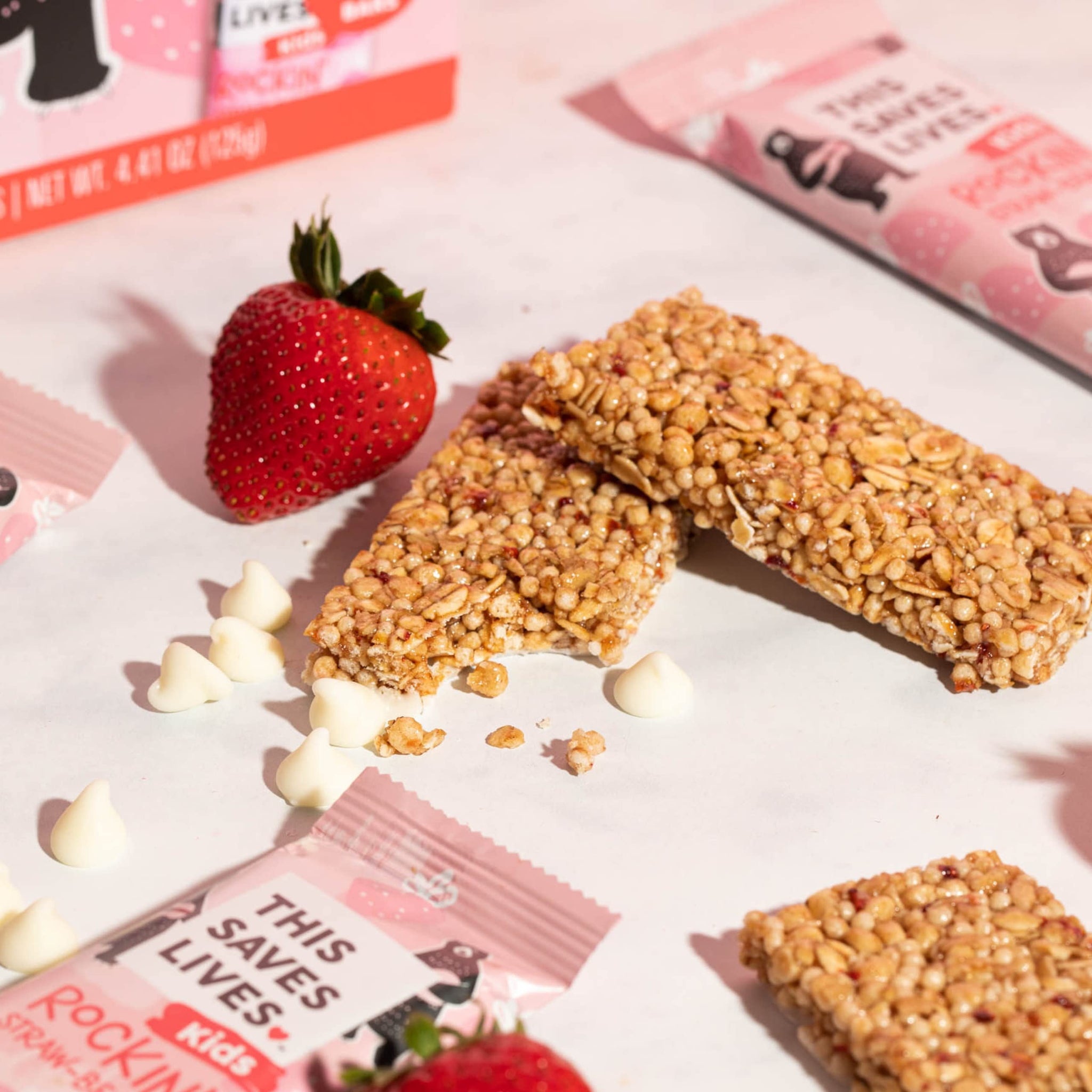This Saves Lives Kids' Nut-Free Snack Bars, Helping to End Child Hunger, Individually Wrapped Kids Healthy Snack Bars - Gluten-Free, Non-GMO - Rockin'