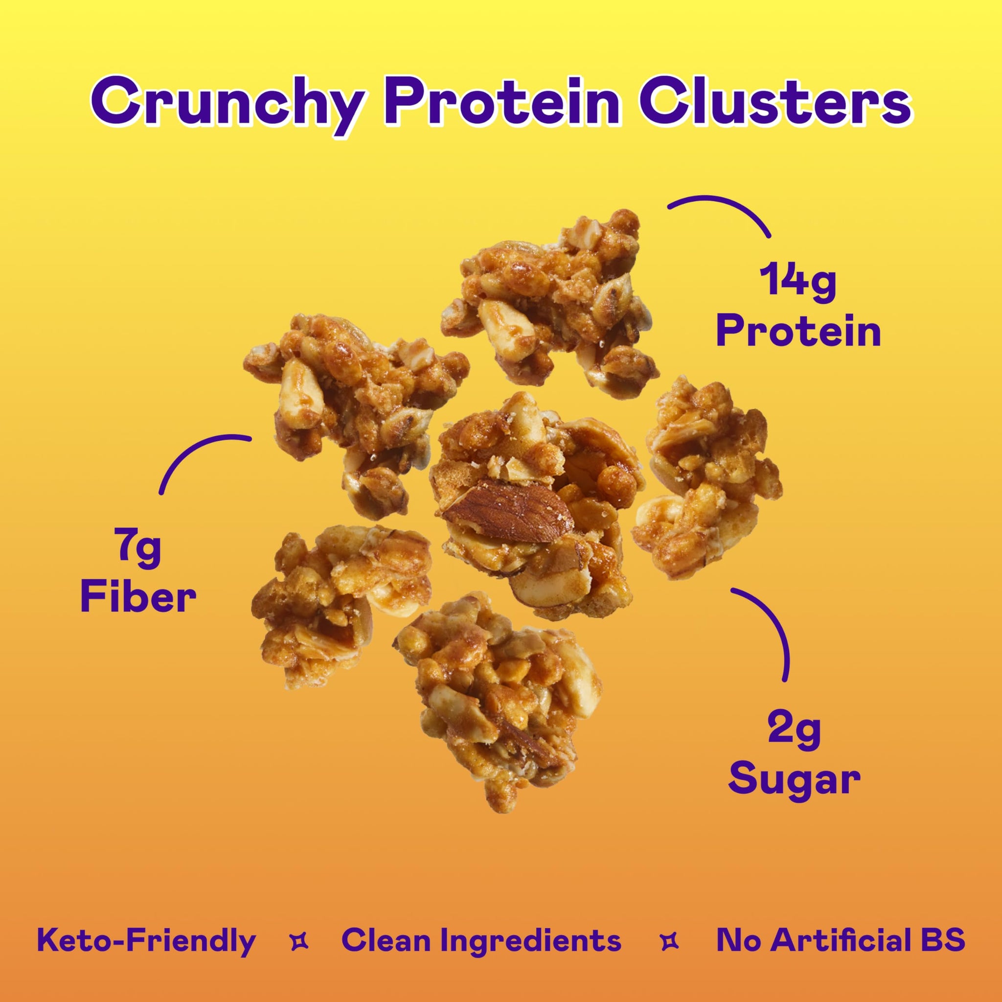 Magic Spoon High Protein Granola Low Sugar - 3 Pack, Peanut Butter - Low Carb Sugar Free Protein Snacks & Breakfast Food - Grain & Gluten Free Granola