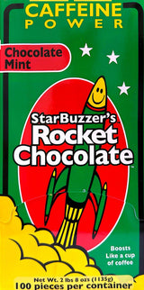 Rocket Chocolate Milk Chocolate Mint Flavored Caffeinated Chocolate Truffles, 100 count, Mini