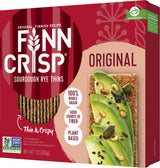 Finn Crisps Original Rye Crispbread 7oz | Thin, Crispy Rye Flatbread Crackers | Authentic Finnish Sourdough Crispbread | Whole Grain Rye Crackers 7 oz