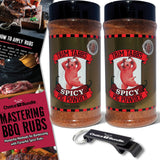 Trim Tabb’s Spicy Pig Powder Premium BBQ Barbecue Rub & Seasoning 2 Pk (24 oz) + BBQ Masters & Opener (4 Items)!
