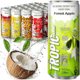 Tropicharge 100% Coconut Water Energy Drink with Guarana Extract (24 pack 330ml/6 flavours) - Zero Sweeteners or Added Sugar - All Natural - Passion