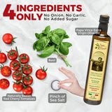 Papa Vince Low Sodium Cherry Tomato Sauce - Made in Italy, 50 mg Sodium per serving, 4-pack, 333g each Glass Jar