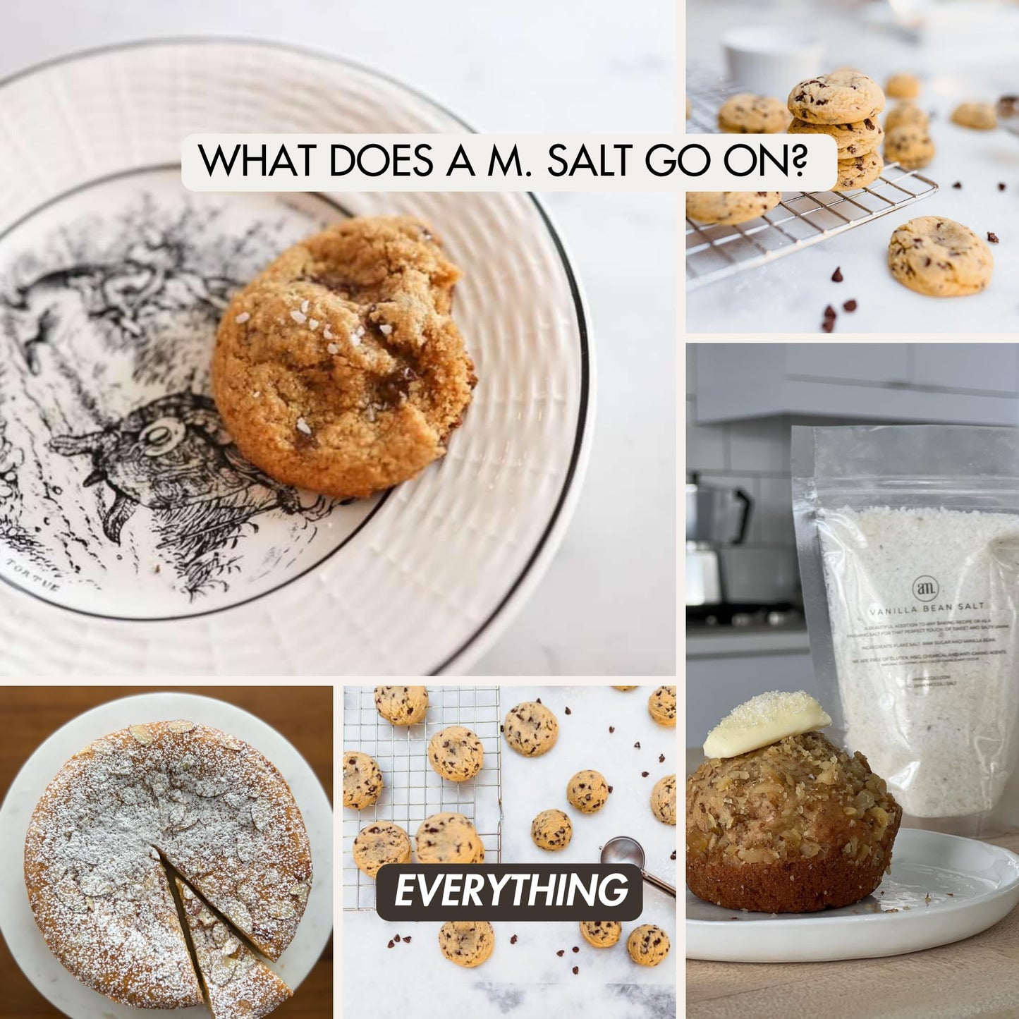 AM VANILLA BAKING SALT | Universal Baking Salt | All-Natural Blend of Gourmet Flake Kosher Salt, Cane Sugar, Madagascar Vanilla | Created by Chef