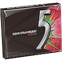 5 Gum Strawberry Flood Sugarfree Gum, Single Pack (15 Pieces)