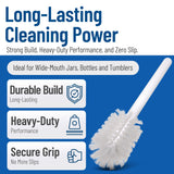 SPARTA 11" Nylon Dish Brush with 2.75" Round Head, Wide-Mouth Bottle and Bowl Cleaning Brush, Commercial Kitchen Use, White