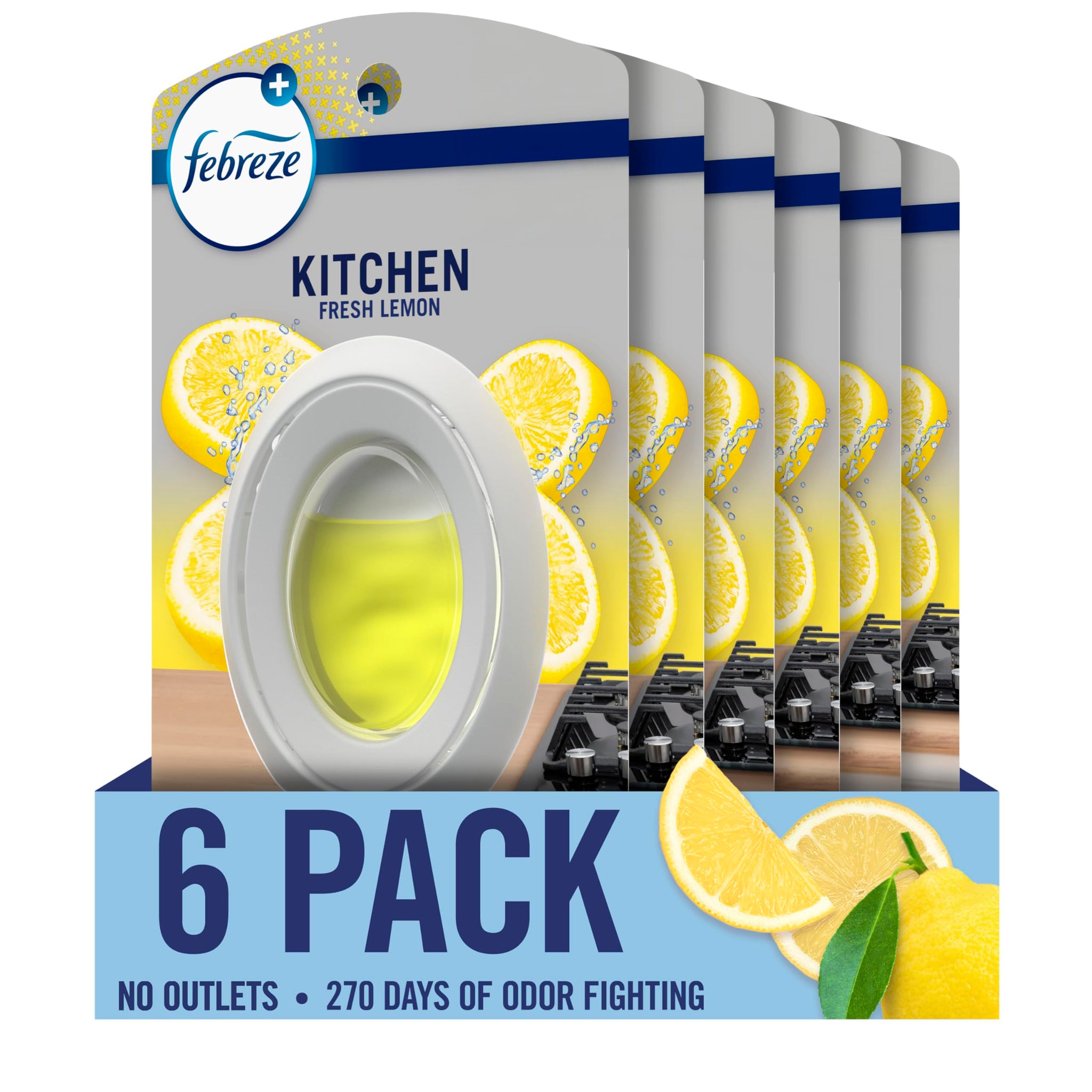 Febreze Kitchen Air Freshener, Odor-Fighting, Plug In Alternative, Air Fresheners for Home and Bathroom and Kitchen, Closet Air Fresheners, Fresh