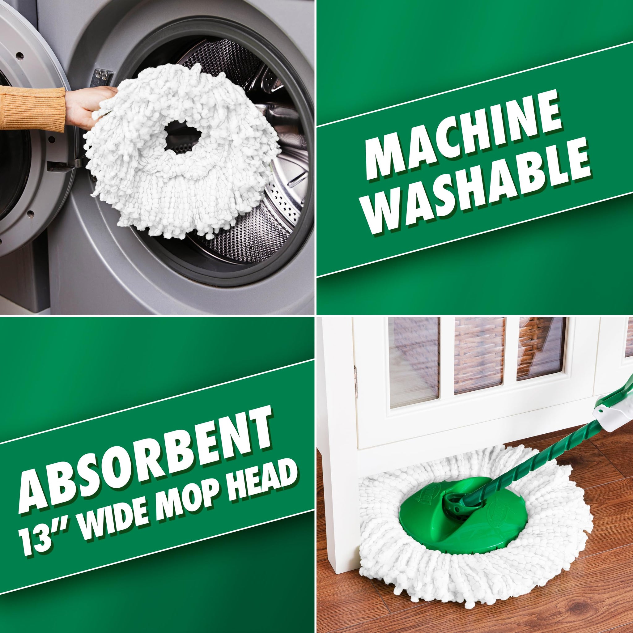 Libman Tornado Spin Mop System with Refill Heads, Microfiber Spinning Mop and Bucket with Wringer Set for Home, Floor Cleaning of Hard-Wood, Laminate